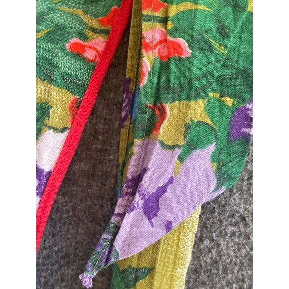 VTG Apron Over The Head Floral Red Green Blue Child Baker Pretend Play - Picture 12 of 13